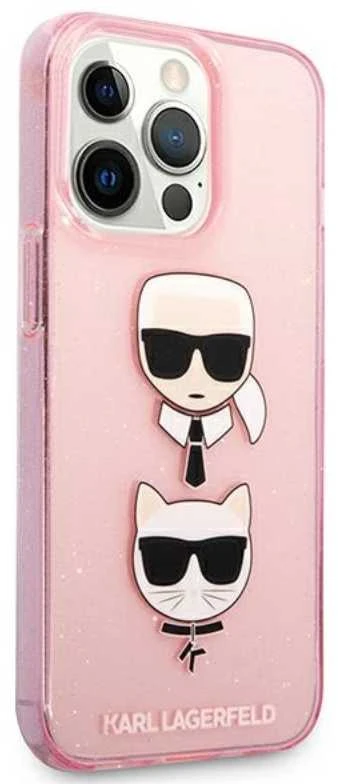Karl Lagerfeld Case iPhone 13 / 13 Pro 6.1 KLHCP13LKCTUGLP kietas dėklas, rožinis blizgus Karl's – Choupette