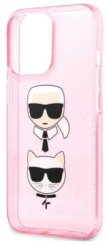Karl Lagerfeld Case iPhone 13 / 13 Pro 6.1 KLHCP13LKCTUGLP kietas dėklas, rožinis blizgus Karl's – Choupette