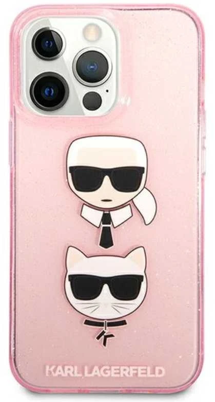 Karl Lagerfeld Case iPhone 13 / 13 Pro 6.1 KLHCP13LKCTUGLP kietas dėklas, rožinis blizgus Karl's – Choupette