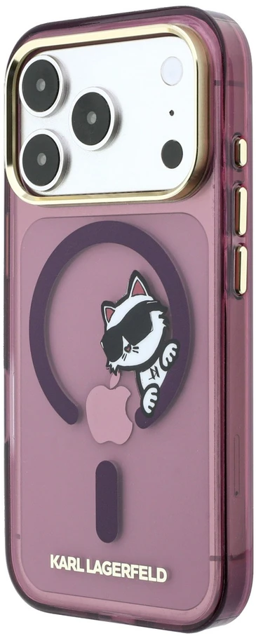 Dėklas Karl Lagerfeld Peekaboo Logo MagSafe case for iPhone 18 Pro Max / 17 Pro Max - burgundy