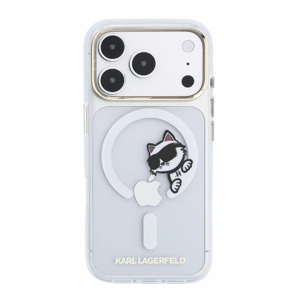 Karl Lagerfeld IML Choupette Peekaboo Magsafe dėklas, skirtas iPhone 18 Pro Max, skaidrus