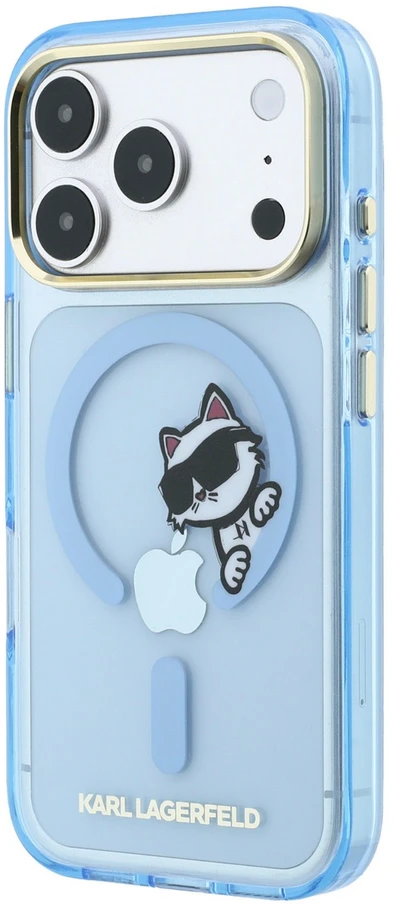 Dėklas Karl Lagerfeld Peekaboo Logo MagSafe case for iPhone 18 Pro / 17 Pro - light mėlynas