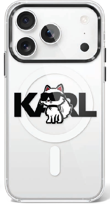 Karl Lagerfeld IML Choupette Sketch Logo MagSafe dėklas skirtas Apple iPhone 17 Pro Clear