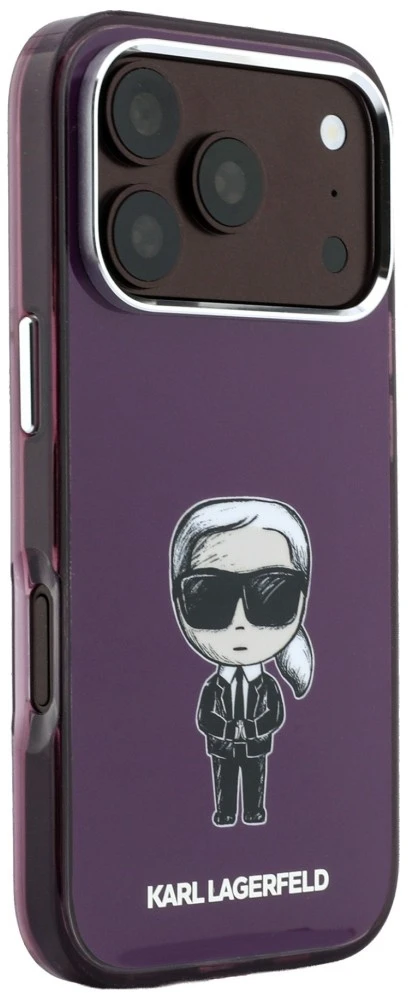 Karl Lagerfeld IML Ikonik Sketch Print MagSafe dėklas, skirtas iPhone 18 Pro / 17 Pro, bordo spalvos