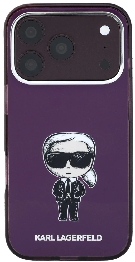 Karl Lagerfeld IML Ikonik Sketch Print MagSafe dėklas, skirtas iPhone 18 Pro / 17 Pro, bordo spalvos