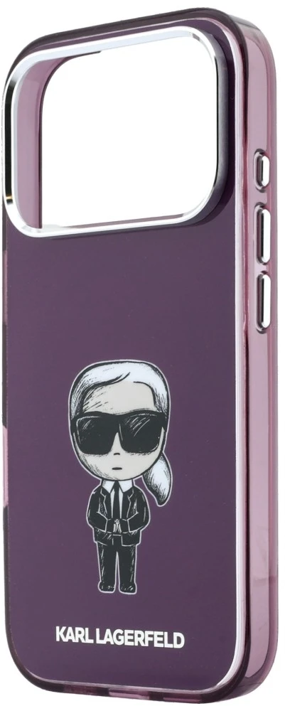 Karl Lagerfeld IML Ikonik Sketch Print MagSafe dėklas, skirtas iPhone 18 Pro / 17 Pro, bordo spalvos