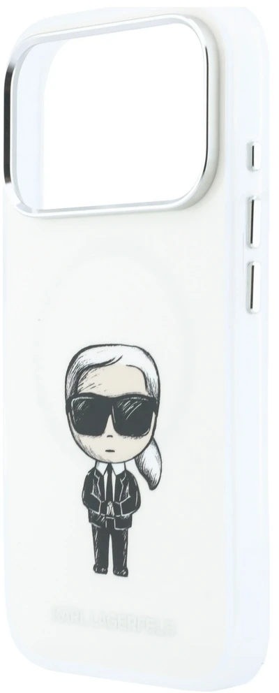 Karl Lagerfeld IML Ikonik Sketch Print MagSafe dėklas, skirtas iPhone 18 Pro Max / 17 Pro Max, smėlio spalvos