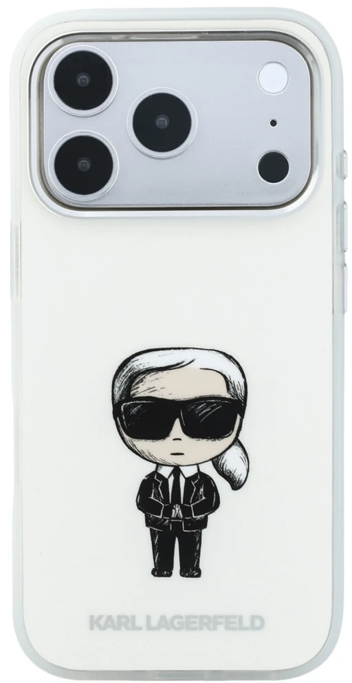 Karl Lagerfeld IML Ikonik Sketch Print MagSafe dėklas, skirtas iPhone 18 Pro Max / 17 Pro Max, smėlio spalvos