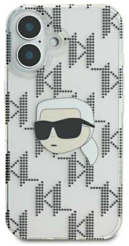 Karl Lagerfeld IML Karl Head Electroplated - dėklas skirtas Apple iPhone 16 transparent