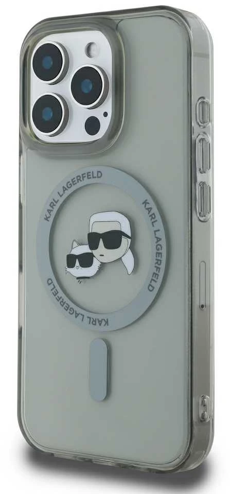 Karl Lagerfeld KLHMP16LHLSKCK Apple iPhone 16 Pro 6.3″ juodos spalvos kietas dėklas IML Metal Karl&Choupette Head