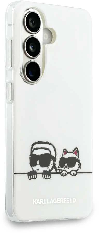 Karl Lagerfeld IML K&CH Peekaboo Logo Magnetic dėklas skirtas Apple iPhone Samsung Galaxy S26+ baltos spalvos