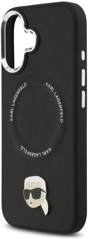 Karl Lagerfeld Karl Pin MagSafe Dėklas skirtas iPhone 17 juodos spalvos