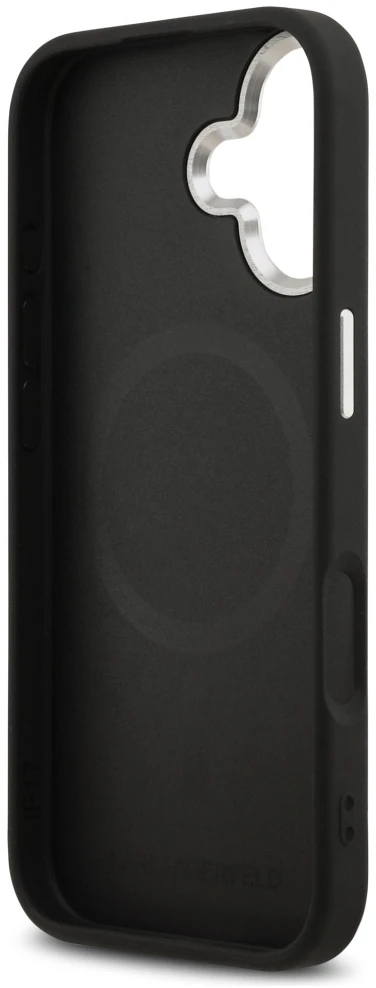 Karl Lagerfeld Karl Pin MagSafe Dėklas skirtas iPhone 17 juodos spalvos