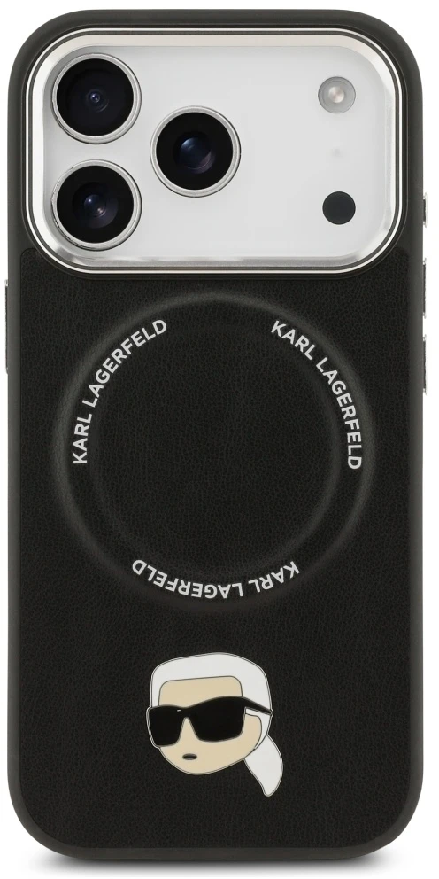 Karl Lagerfeld Karl Pin MagSafe dėklas Apple iPhone 17 Pro juodos spalvos