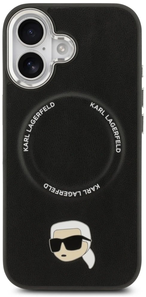 Karl Lagerfeld Karl Pin MagSafe dėklas skirtas iPhone 17 juodos spalvos