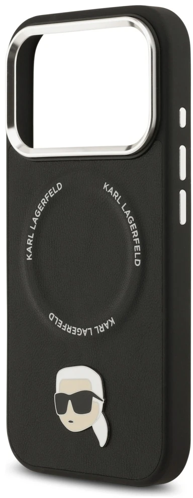 Karl Lagerfeld Karl Pin MagSafe dėklas Apple iPhone 17 Pro juodos spalvos