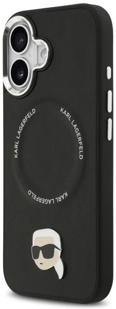 Karl Lagerfeld Karl Pin MagSafe Dėklas skirtas iPhone 17 juodos spalvos