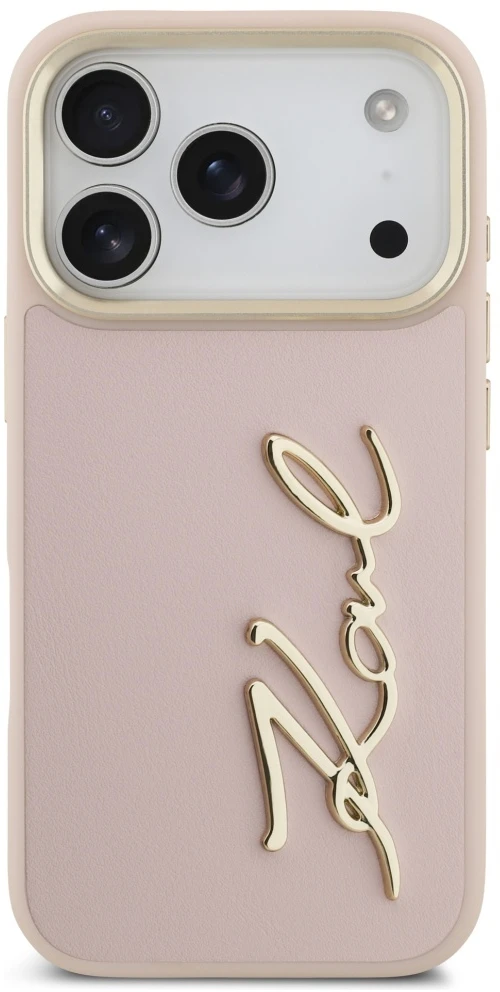 Karl Lagerfeld Karl Script Logo dėklas skirtas Apple iPhone 17 Pro rožinės spalvos