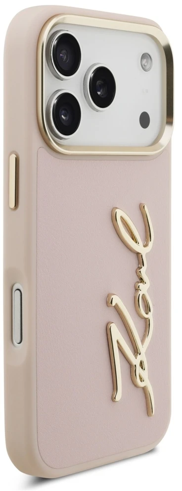 Karl Lagerfeld Karl Script Logo dėklas skirtas Apple iPhone 17 Pro rožinės spalvos