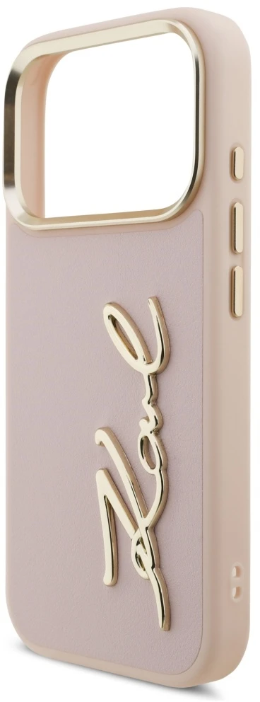 Karl Lagerfeld Karl Script Logo dėklas skirtas Apple iPhone 17 Pro rožinės spalvos