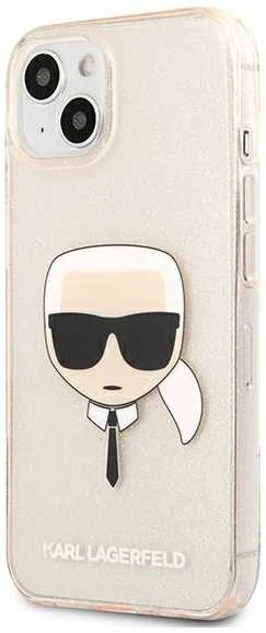 Dėklas Karl Lagerfeld KLHCP13SKHTUGLGO HARDCASE GLITTER KARL'S HEAD IPHONE 13 MINI GOLD