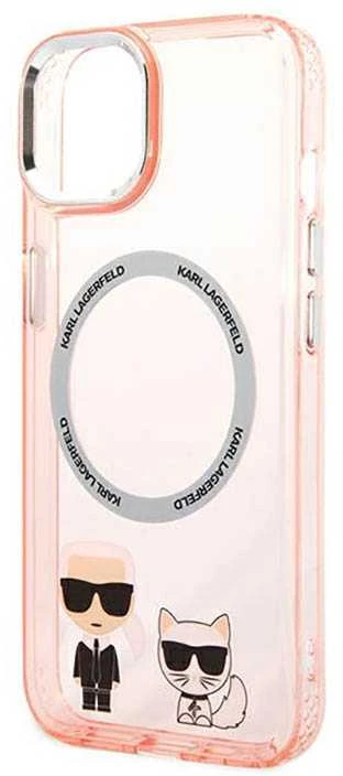 Karl Lagerfeld Karl&Choupette Aliuminio MagSafe - dėklas skirtas Apple iPhone 14 Plus Rožinė