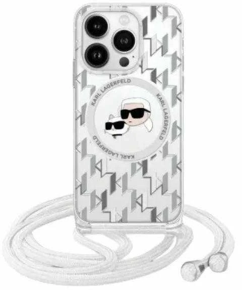 Karl Lagerfeld KLHMP16XHCKCKLCT Apple iPhone 16 Pro Max 6.9″ skaidrus kietas dėklas IML Crossbody Monogram