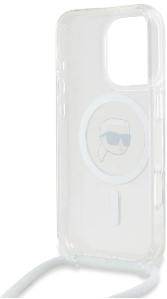 Karl Lagerfeld KLHMP16XHCKHNT Apple iPhone 16 Pro Max 6.9″ kietas dėklas skaidrus Crossbody IML Karl Head M