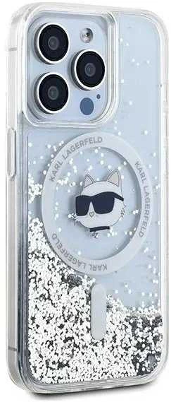 Karl Lagerfeld KLHMP14XLGCHSGH Apple iPhone14 Pro Max 6.7″ kietas dėklas skaidrus Liquid Glitter Choupette H