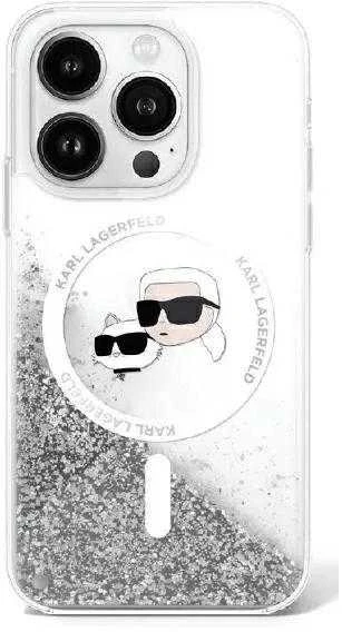 Karl Lagerfeld KLHMP16LLGKCSGH Apple iPhone16 Pro 6.3″ kietas dėklas skaidrus Liquid Glitter Karl&Choupette