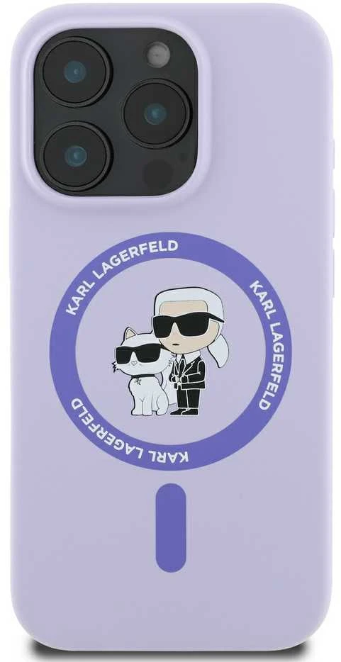 Karl Lagerfeld KLHMP16LSCMKCRHU Apple iPhone 16 Pro 6.3″ violetinės spalvos kietas dėklas Silicone Karl&Choupette