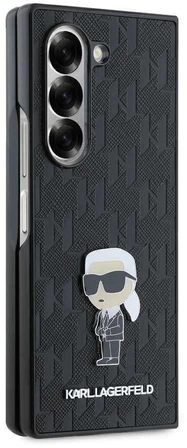 Dėklas Karl Lagerfeld KLHCZFD6SAPKINPKK Z Fold6F956 juodos spalvos Saffiano Ikonik Pin