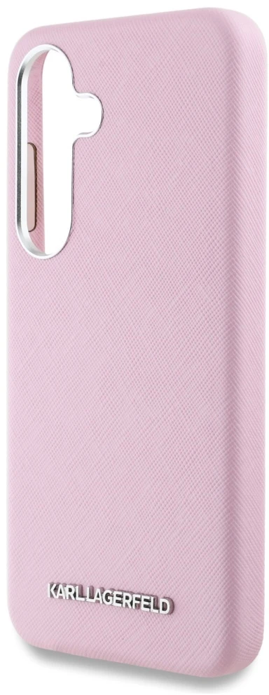 Dėklas Karl Lagerfeld Saffiano Full Wrapped Elongated Metal Logo MagSafe Samsung Galaxy S25