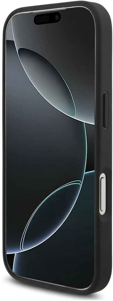 Karl Lagerfeld Saffiano Mono Patch Choupette dėklas, skirtas iPhone 18 Pro / 17 Pro, juodas