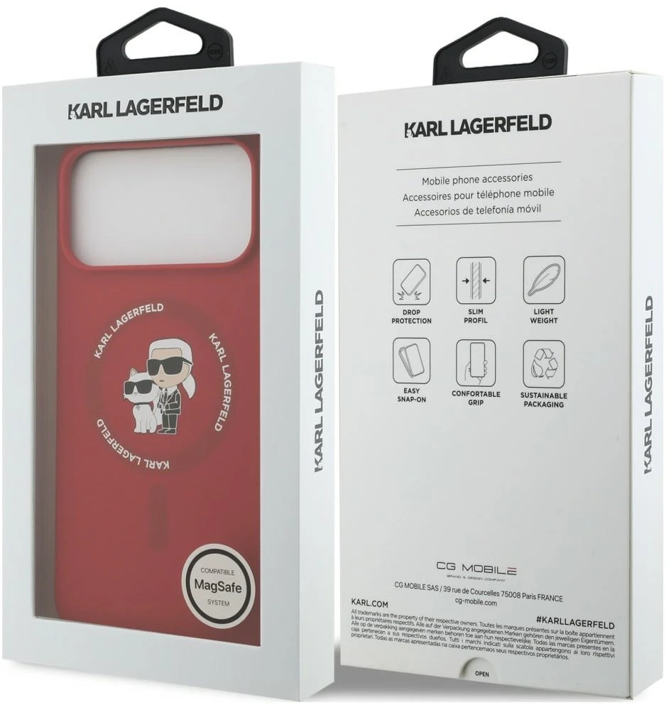 Karl Lagerfeld Silicone Karl&Choupette Ring MagSafe dėklas, skirtas iPhone 18 Pro Max / iPhone 17 Pro Max