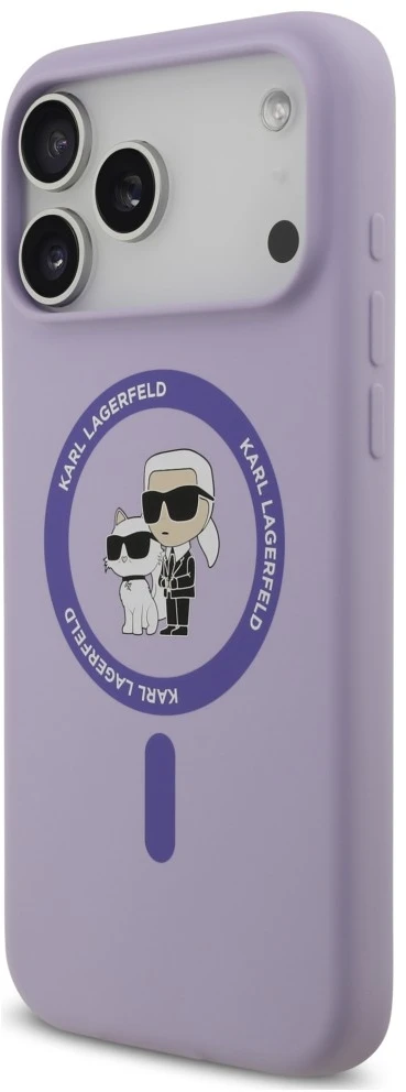 Karl Lagerfeld Silicone Karl&Choupette Ring MagSafe dėklas, skirtas iPhone 18 Pro Max / iPhone 17 Pro Max P