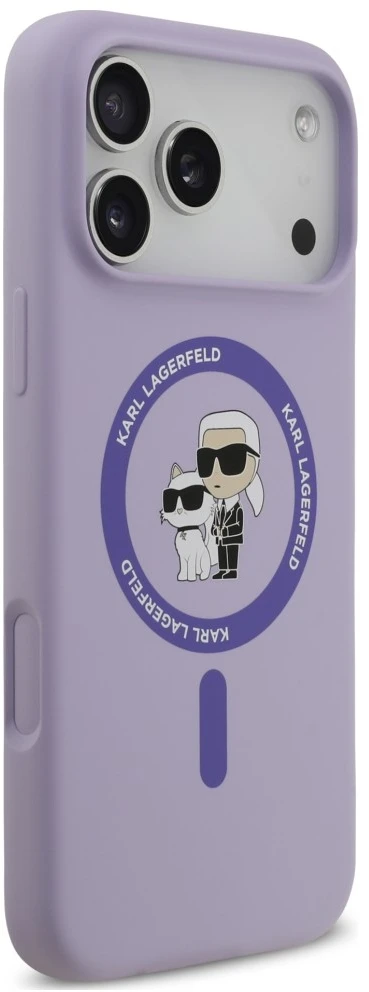 Karl Lagerfeld Silicone Karl&Choupette Ring MagSafe dėklas, skirtas iPhone 18 Pro Max / iPhone 17 Pro Max P