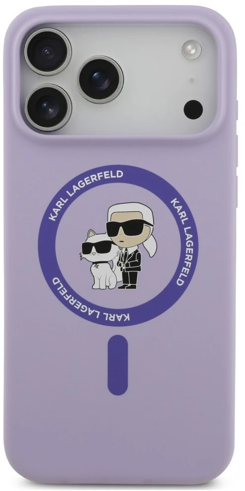 Karl Lagerfeld Silicone Karl&Choupette Ring MagSafe dėklas, skirtas iPhone 18 Pro Max / iPhone 17 Pro Max P
