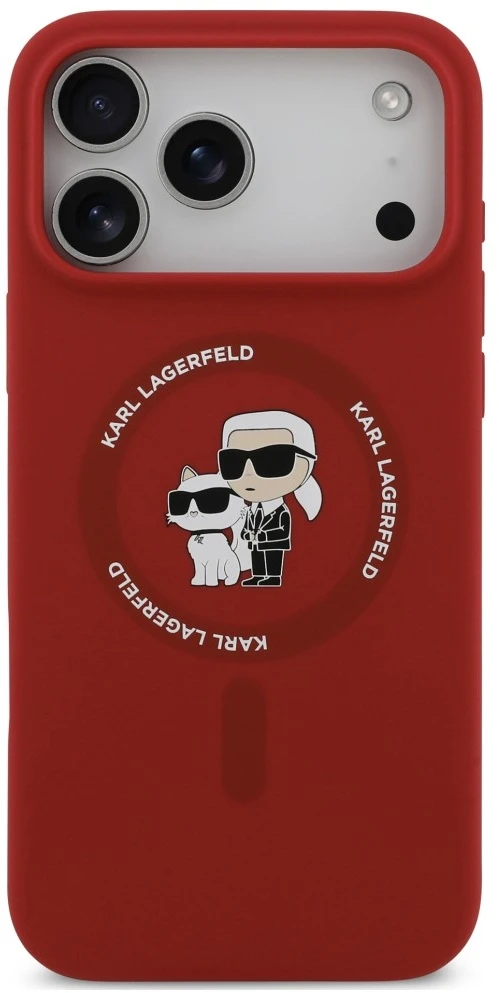 Karl Lagerfeld Silicone Karl&Choupette Ring MagSafe dėklas, skirtas iPhone 18 Pro Max / iPhone 17 Pro Max