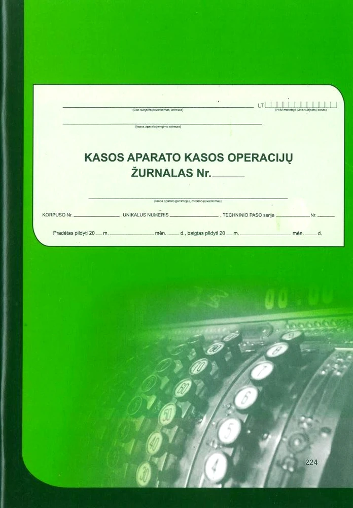 Technoinform Kasos operacijų žurnalas, A4 vertikalus