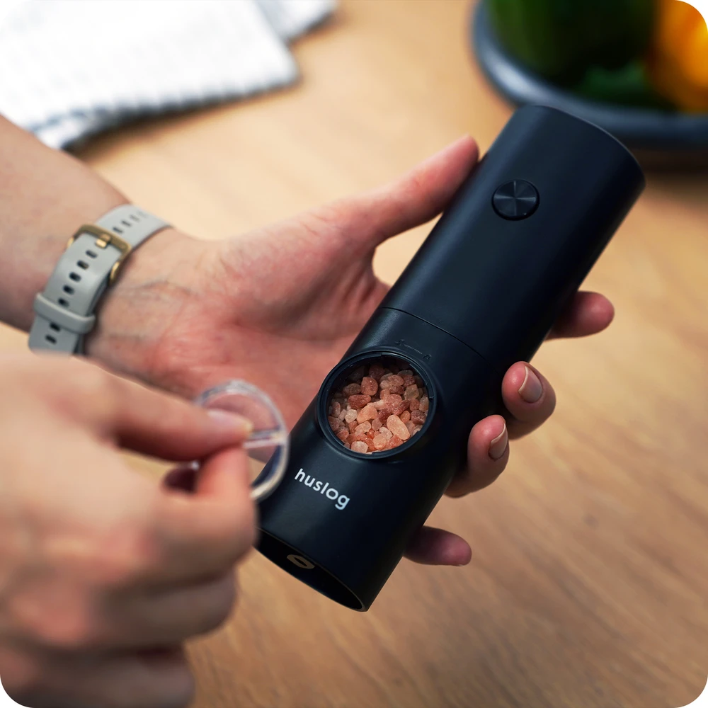 Huslog elektrinių malūnėlių rinkinys su USB įkrovimu