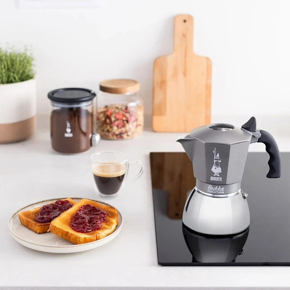 BIALETTI BRIKKA INDUCTION 4TZ 180 ml Anthracite, Sidabrinis