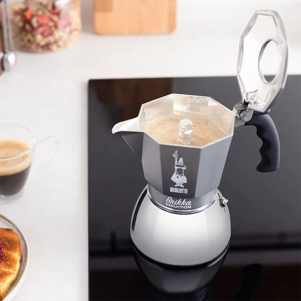 BIALETTI BRIKKA INDUCTION 4TZ 180 ml Anthracite, Sidabrinis