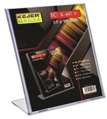 Kejea Informacinis laikiklis L formos, K-467, 90x55mm, vertikalus, kieto plastiko