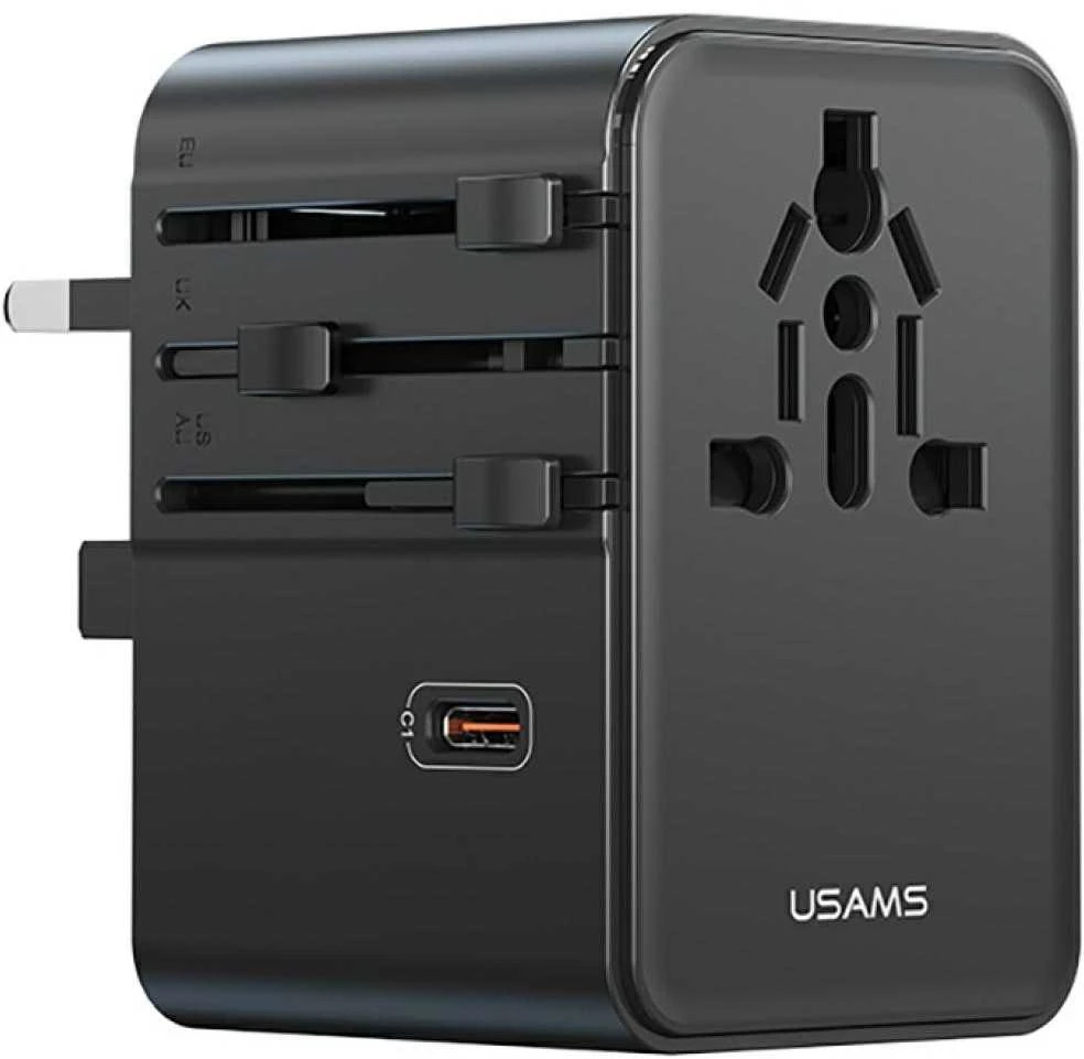 USAMS CC310 universalus adapteris su kištukų slankikliais
