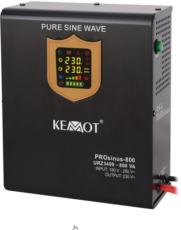 Kemot Sieninis nepertraukiamo maitinimo šaltinis 12V/230Vac 800VA/500W, UPS, sinusas, PROsinus-800