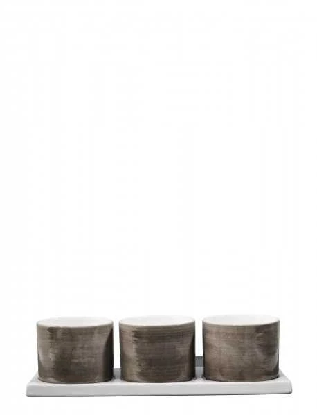 Keramikinių dubenėlių rinkinys serviravimui Scandinavian Home Skalset 3in1 30x10cm