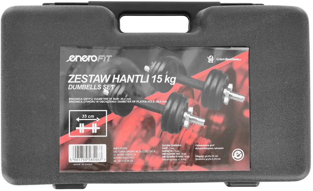 Enero Keičiamo svorio hanteliai EB Fit, 15 kg (2x7.5kg)