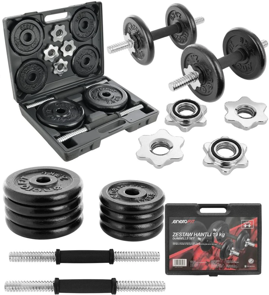 Enero Keičiamo svorio hanteliai EB Fit, 19kg (2x9.5kg)