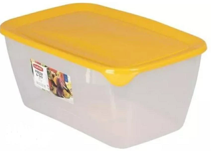 Keter CURVER MAISTO DĖŽUTĖ „FRESH&GO” STAČIAKAMPĖ 5L /GELTONA/ SKAIDRI